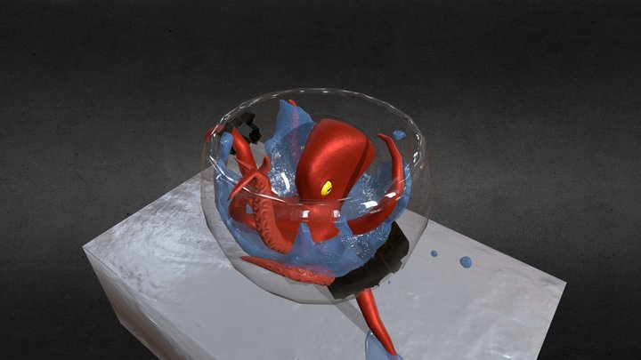 Octopus in a fishbowl 3D Model