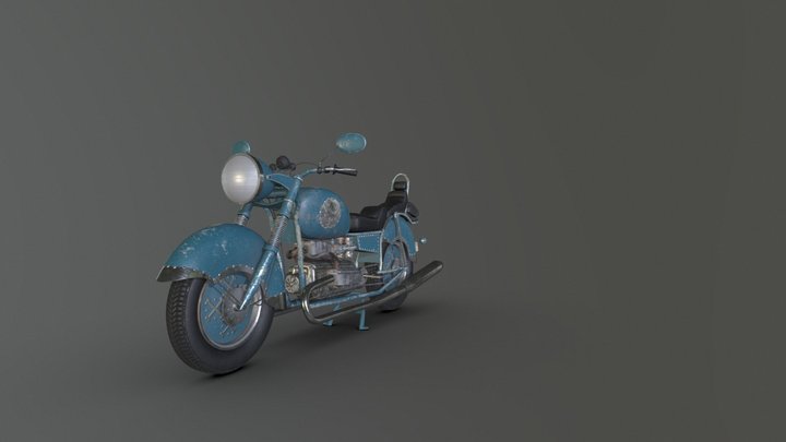 Old Custom Motorcycle Code:247 3D Model