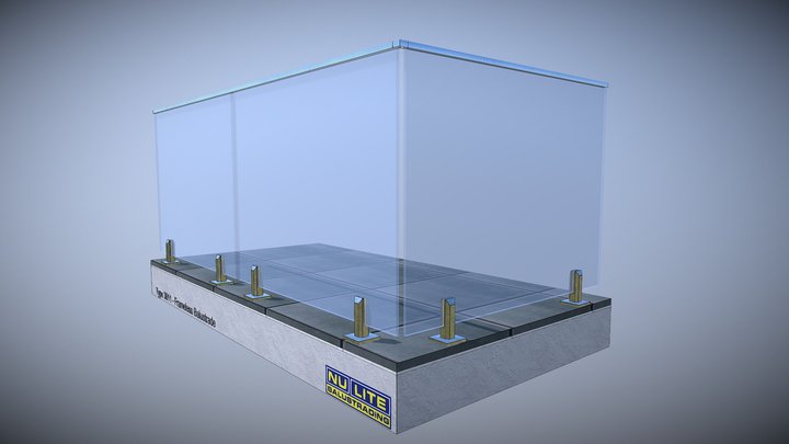 Type 3011 Frameless Balustrade 3D Model