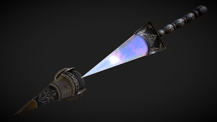 Fantasy sword 28 with scabbard 3D Model