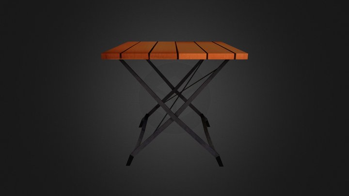 Small Wooden Table 3D Model