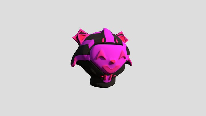 Neon Cat Helmet 3D Model