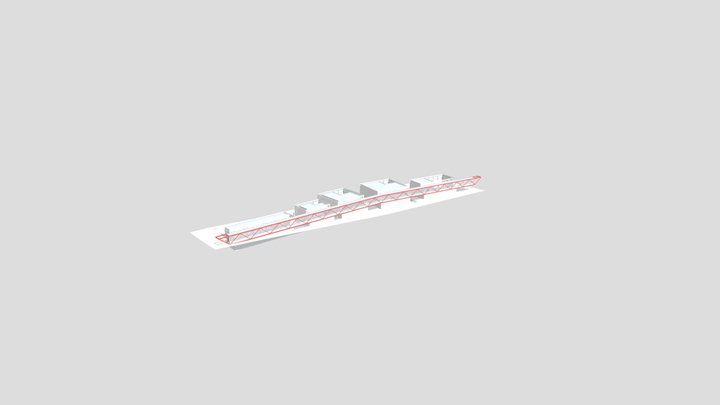 RED LINE - Urban hub // Totem Urbain 3D Model