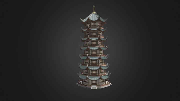 Procedural asian architecture test 9 – Modello 3D gratuito STL
