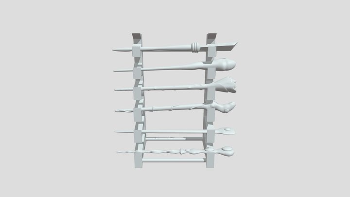 Wands And Stand 3D Model