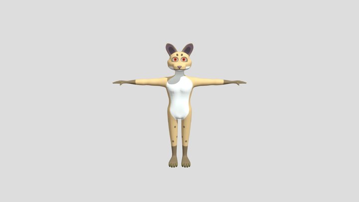 Improved Feline Anthro Character 3D Model