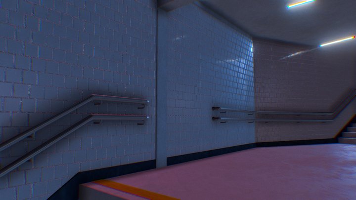 Subway corridor 3D Model
