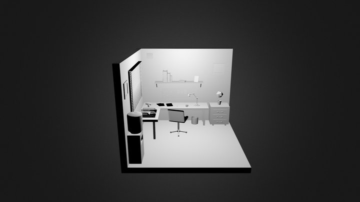 Low Poly Office 3D Model