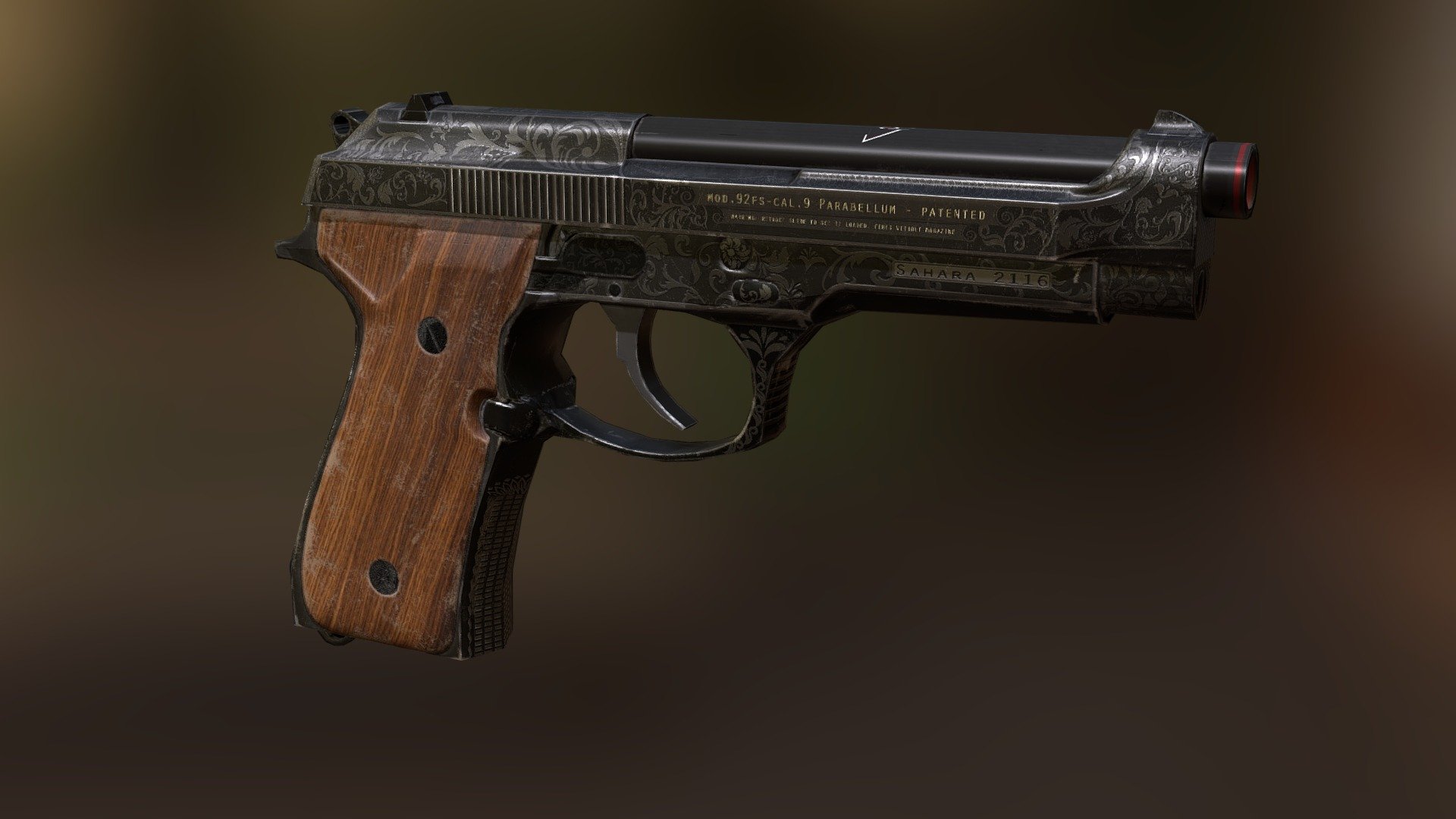 Beretta 92fs Game asset - 3D model by auralieb [fb16eeb] - Sketchfab