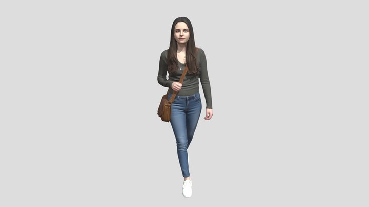 Casual Walk With A Brown Leather Satchel – Modelo 3D gratuito STL