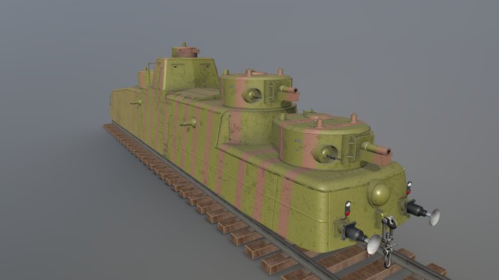 Armored Train SKB-2 3D Model