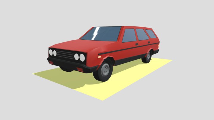 Low-poly Tofaş Kartal 3D Model