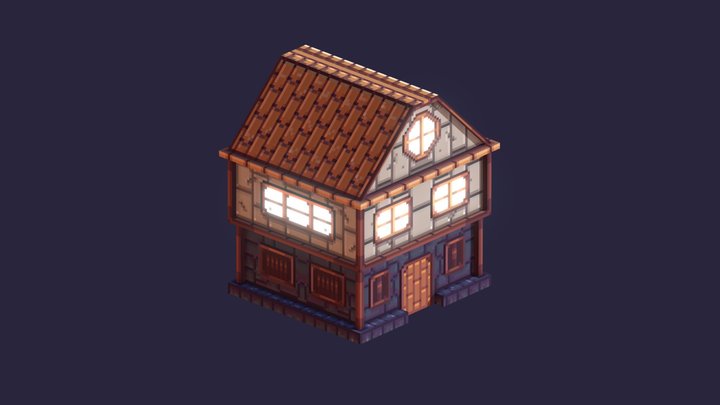 Pixel House 3D Model