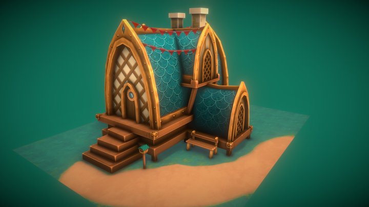 House - My first model Hand painted 3D Model