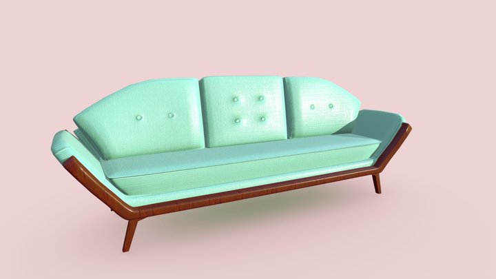 Mid-century Couch 3D Model