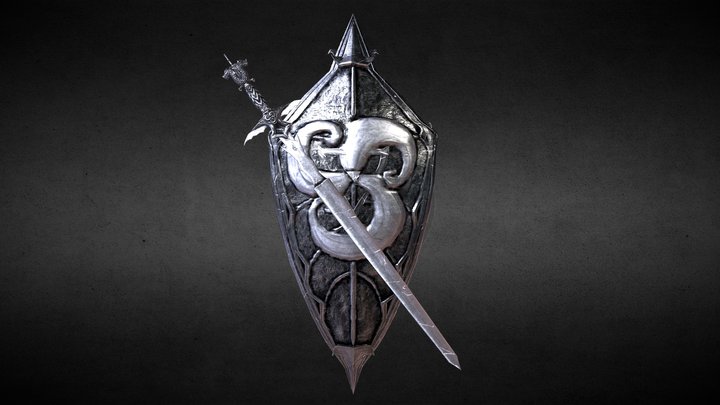 Dark Knight Sword & Shield Set 3D Model
