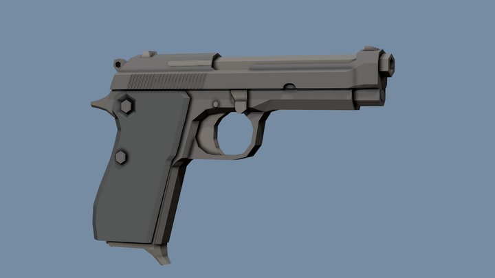 Low-Poly Beretta M1951 – Modelo 3D gratuito STL