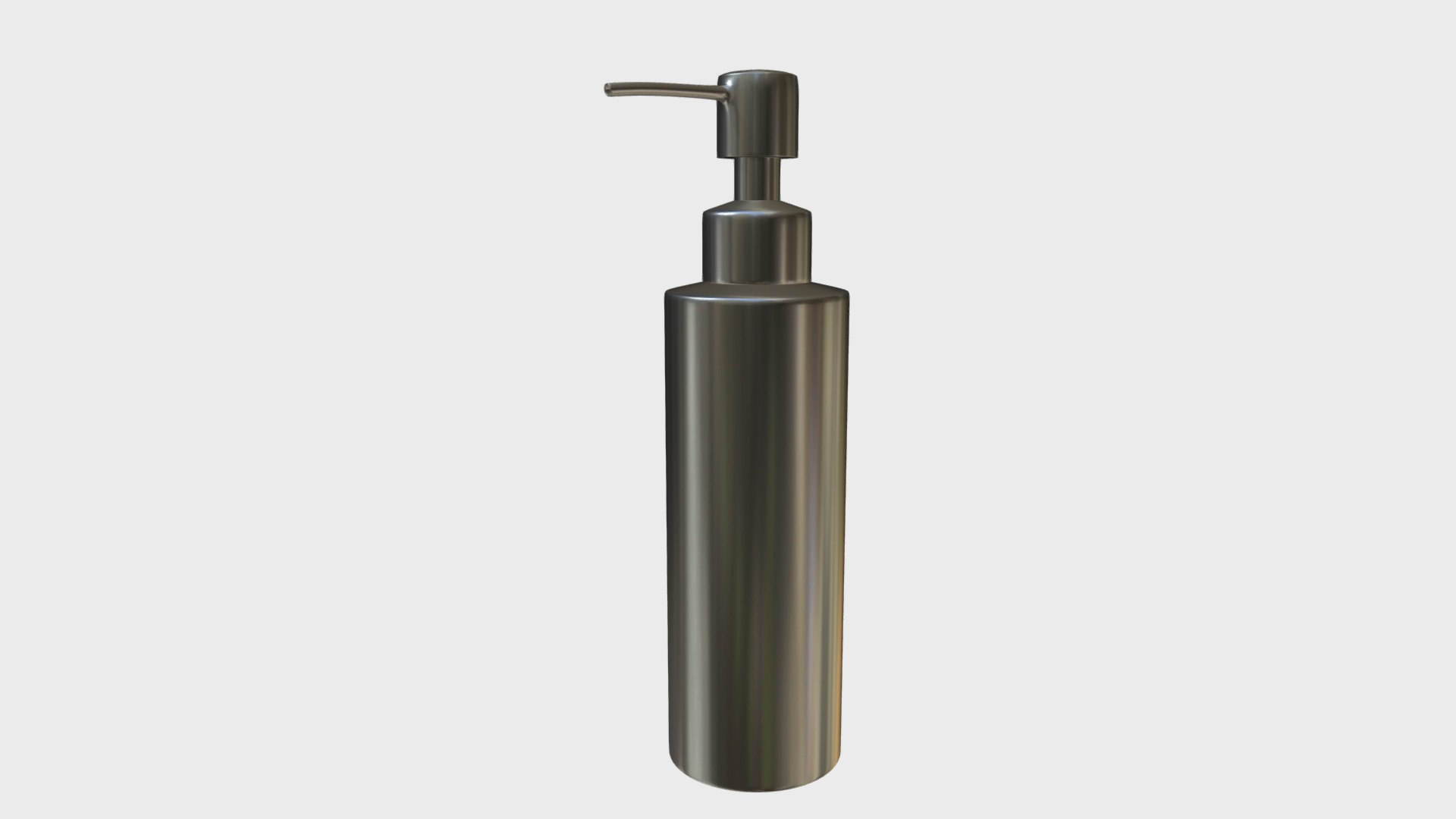 3D model Stainless steel pump dispenser for hand soap - This is a 3D model of the Stainless steel pump dispenser for hand soap. The 3D model is about a silver metal tube.