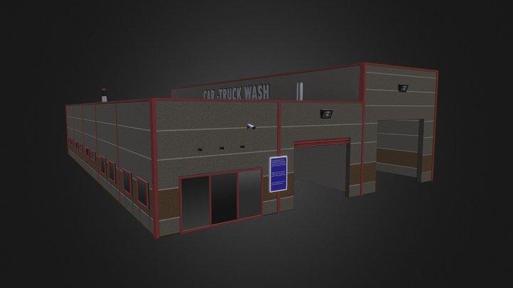 Car Truck Wash Low Poly Model 3D Model
