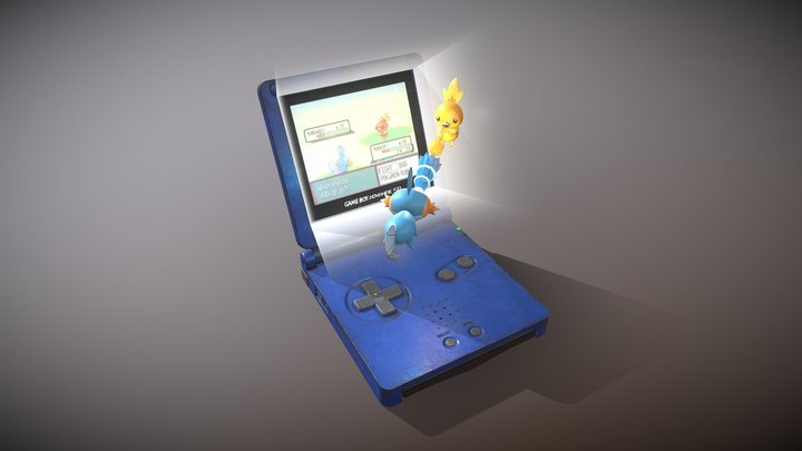 Gameboy Advanced SP: Pokemon Sapphire 3D Model