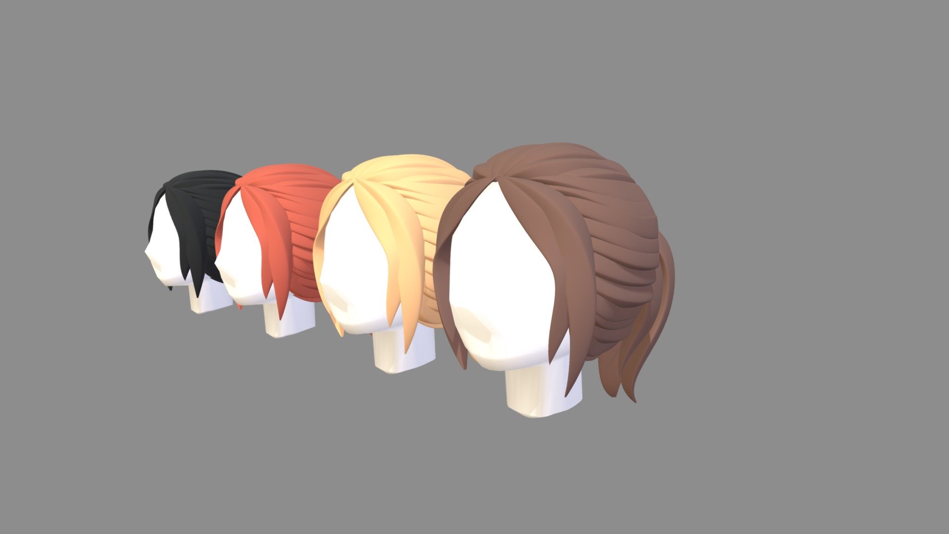 Cartoon Hairstyles - 3D Model by 7ka