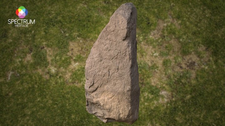 Pictish symbol stone. Inverurie 4. 3D Model