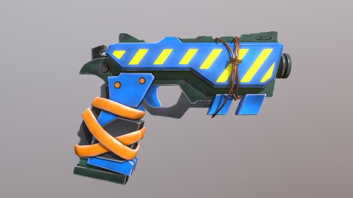 Stylized Gun 3D Model