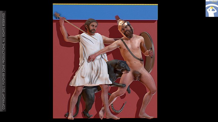 3D rendering of Metope East 02 Restored (Parthenon)