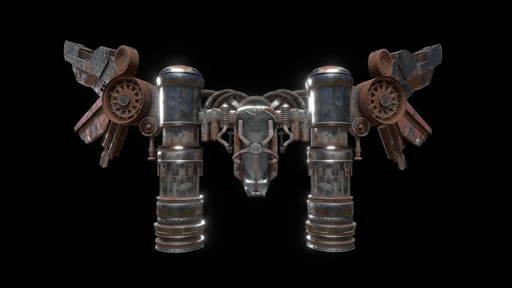 Junkyard Winged JetPack - Game ready 3D Model