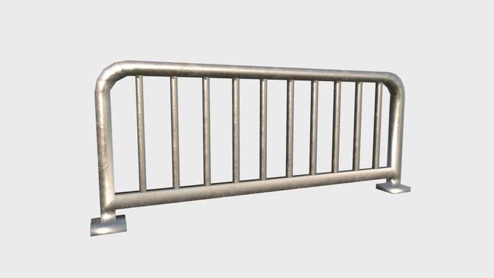 Simple Low Poly PBR Barrier 3D Model