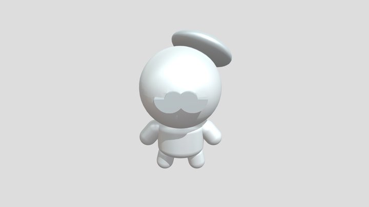 Beret & Moustache Character (3d printable) 3D Model