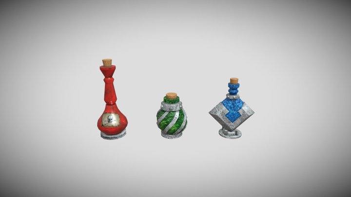 Three Potions 3D Model