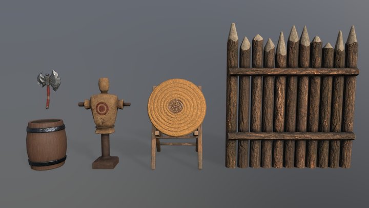 Medieval Training Grounds - Game Environment 3D Model