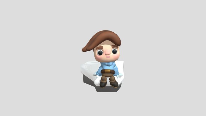 Hiker enjoying the snowy mountainscape -M Briers 3D Model