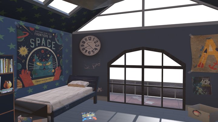 A non-profit VR Game: Future Me room's set 3D Model