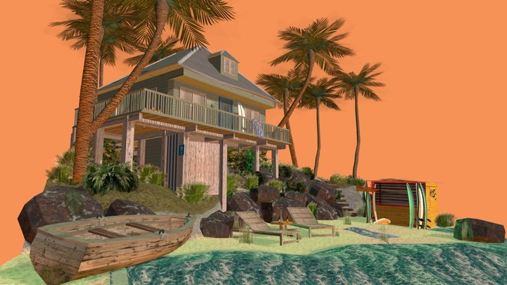 DAE Diorama - By the ocean 3D Model