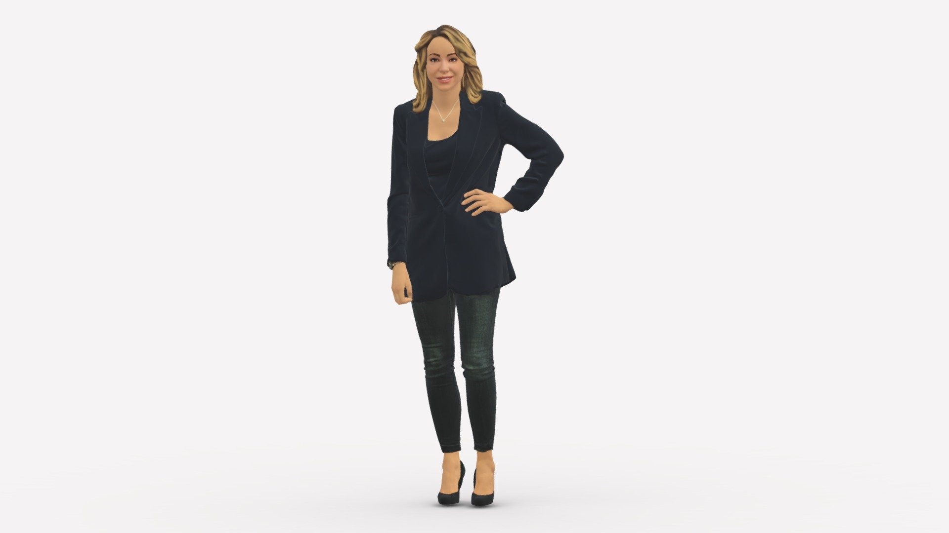 Woman In Blue Jacket 0044 - Buy Royalty Free 3D model by 3DFarm ...