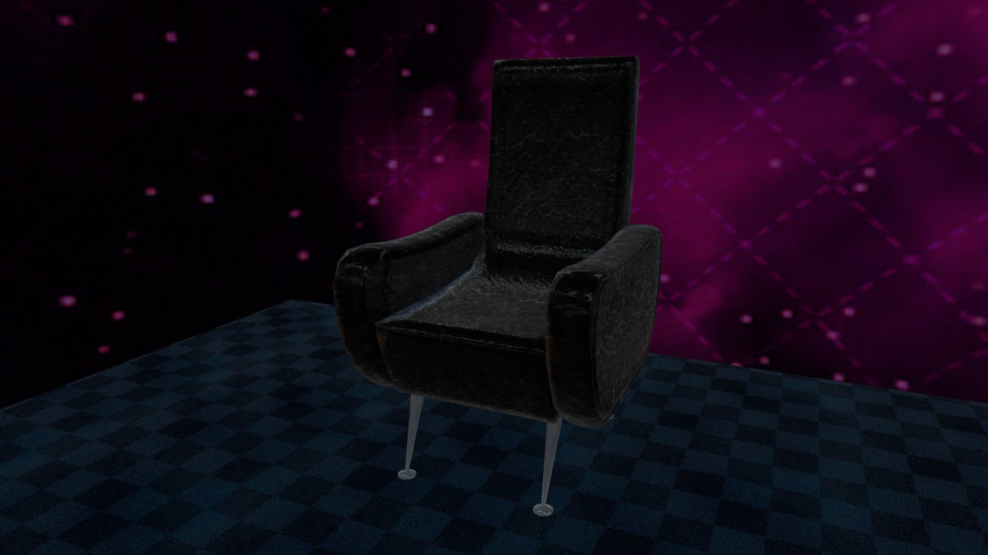 Leather Arm Chair & Rug FBX Low Poly FREE