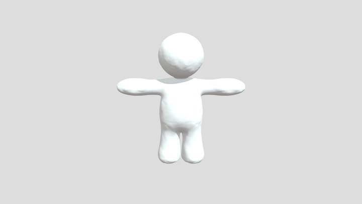 Blue Figure Cartoon Character 3D Model