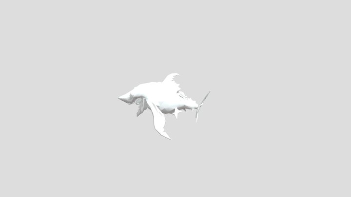 Zombie Shark_ Avatar_ Low Poly 3D Model