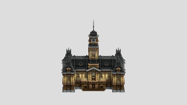 11 | Здание №1 "Особняк с часами" 3D Model
