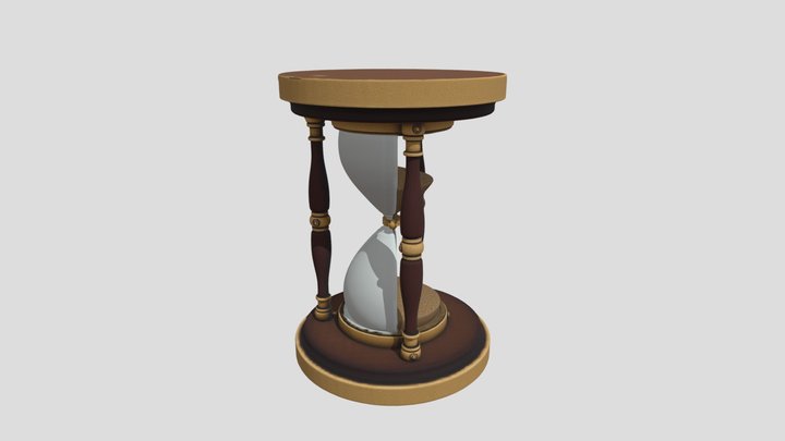 Steampunk Desk Hourglass - Low Poly Game Prop