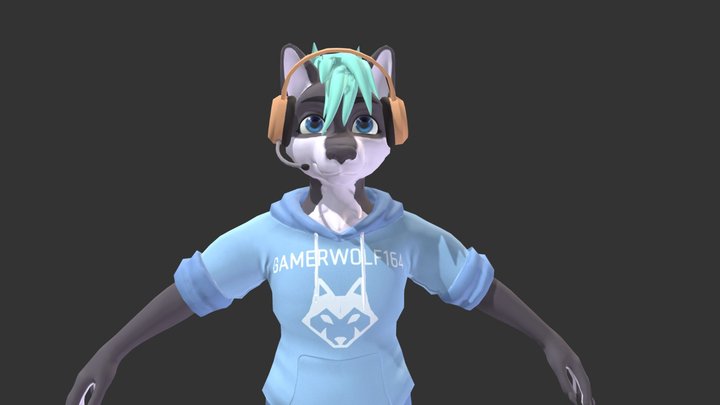 Wolf VRChat avatar commission 3D Model