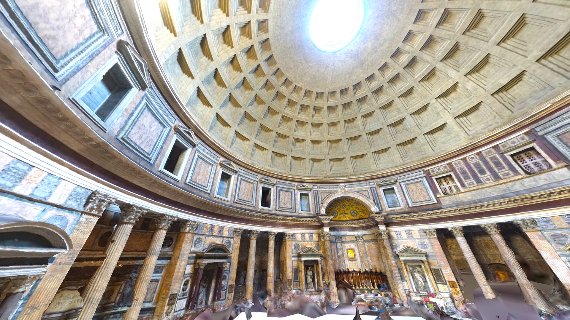 3D model Pantheon, Rome - This is a 3D model of the Pantheon, Rome. The 3D model is about a large building with a large glass ceiling with Pantheon, Rome in the background.