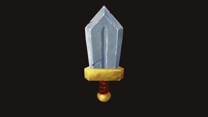 Blue Cyrstal Sword 3D Model