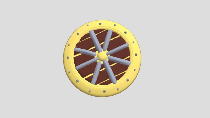 Low-Poly Viking Shield 3D Model