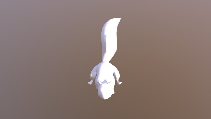 Running Squirrel Turned Into Stone 3D Model