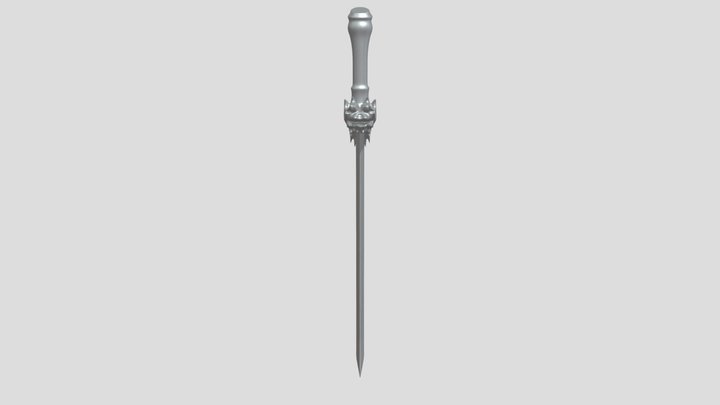 large decorative sword with etched blade 3D Model