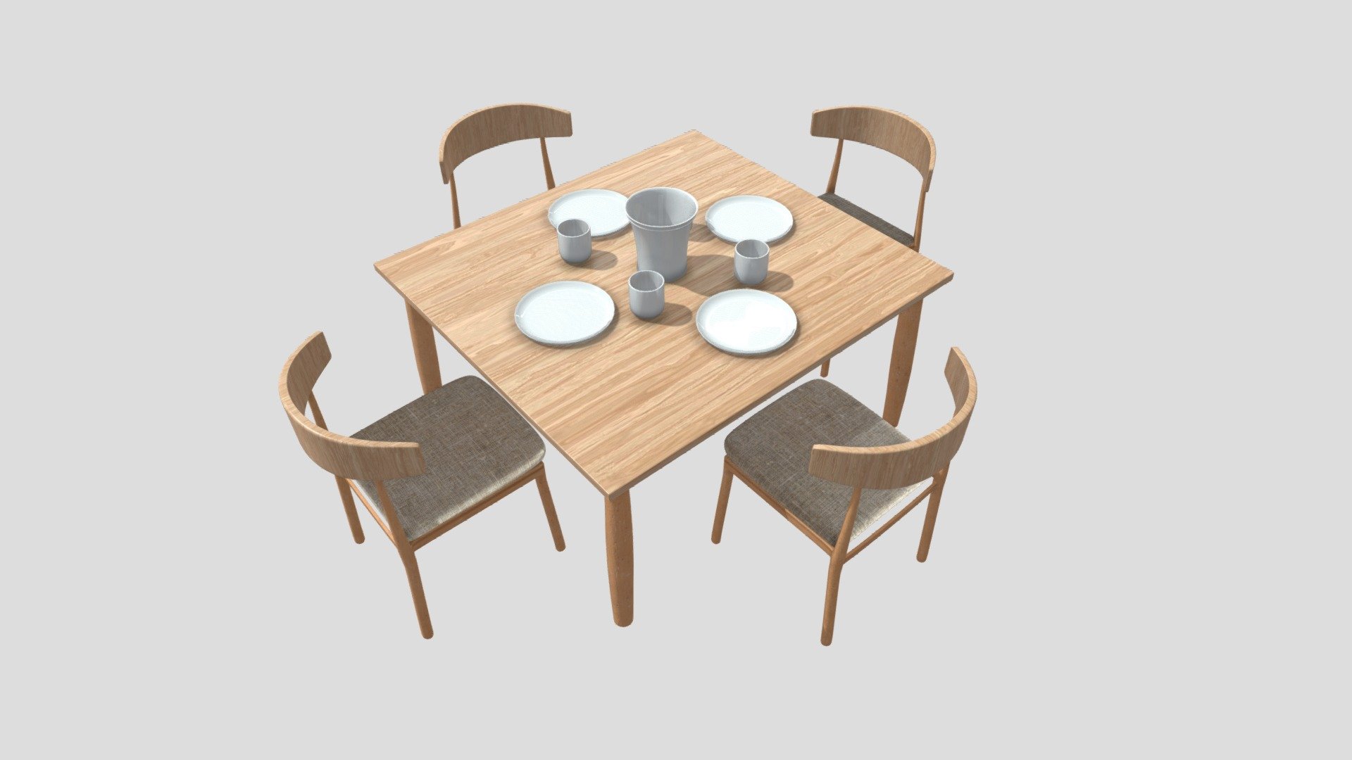 Contemporary and elegant dining set - Buy Royalty Free 3D model by ...