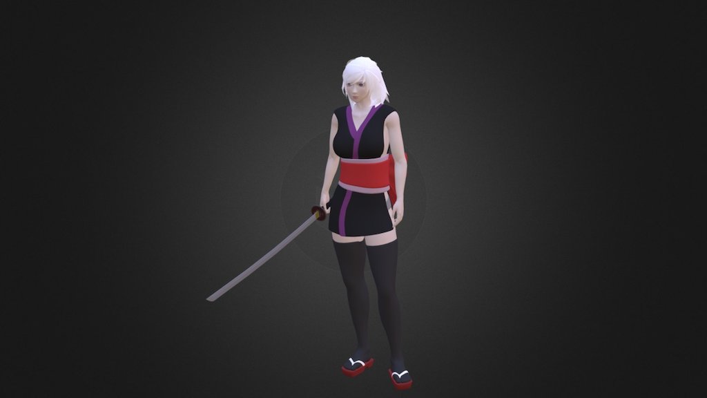 Samurai Miko Pose 1 - 3D model by DevUrit [fb4848f] - Sketchfab